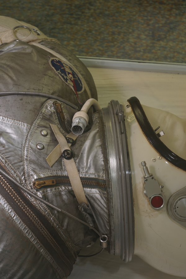 Helmet neck ring on Slayton's Mercury Suit at Deke Slayton Memorial Space and Bike Museum