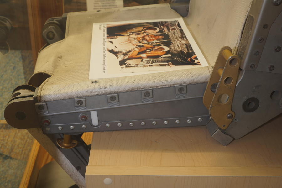 Apollo Crew Couch seat pan at Deke Slayton Memorial Space and Bike Museum