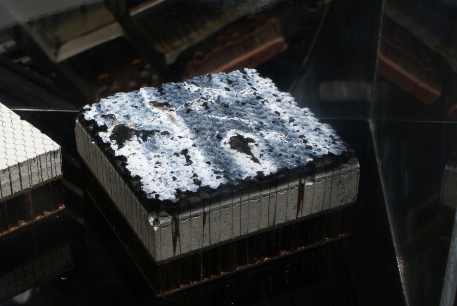 Ablated Gemini 8 Gemini Heatshield Samples (Pre-Renovation) at St. Louis Science Center