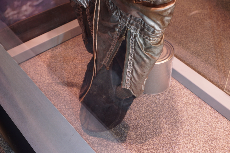 Cooper Mercury Suit foot pressure bladder at St. Louis Science Center