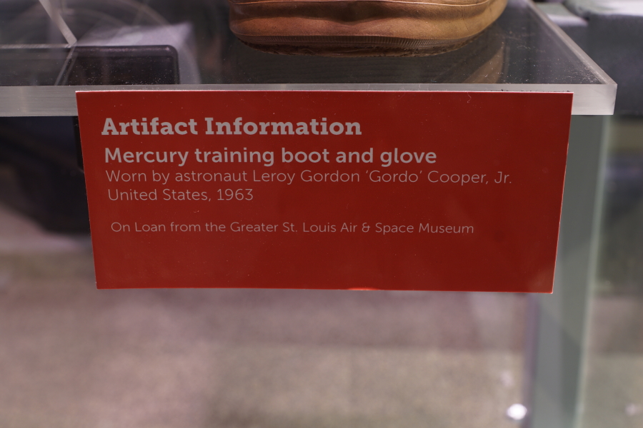 Sign accompanying Cooper Mercury Boot at St. Louis Science Center