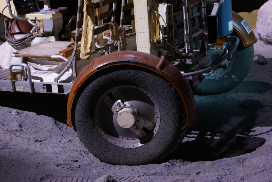 Lunar roving vehicle (LRV) tire in Lunar Roving Vehicle Trainer at Space Center Houston
