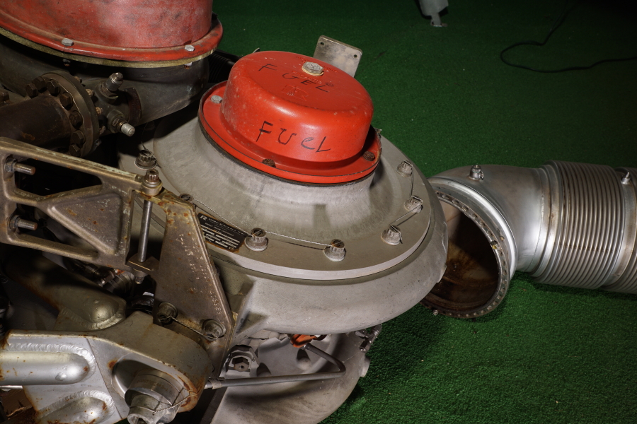 Fuel (RP-1) turbopump on H-1 Engine at Stafford Air & Space Museum