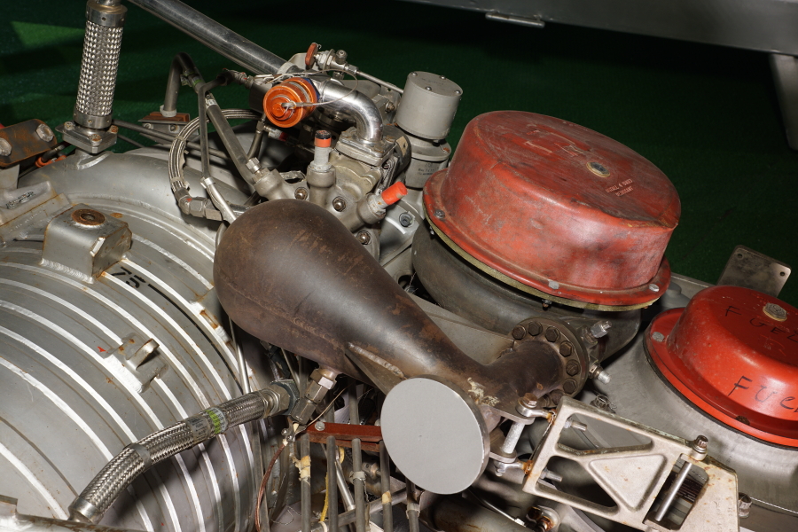 H-1 Engine liquid propellant gas generator (LPGG) and turbine at Stafford Air & Space Museum