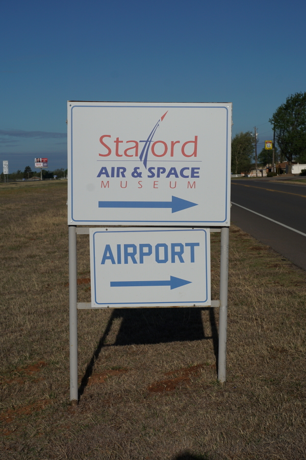 Sign for Stafford Air & Space Museum