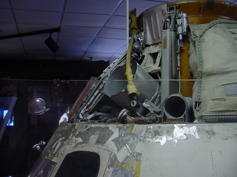 Earth Landing System, including drogue parachute mortar, pilot parachute mortar, and beacon light, on Apollo 4 at Stennis Space Center