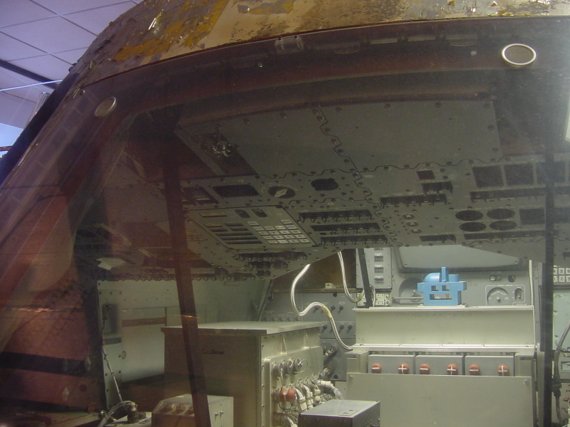 Apollo 4 command module interior, including mission programmer, at Stennis Space Center