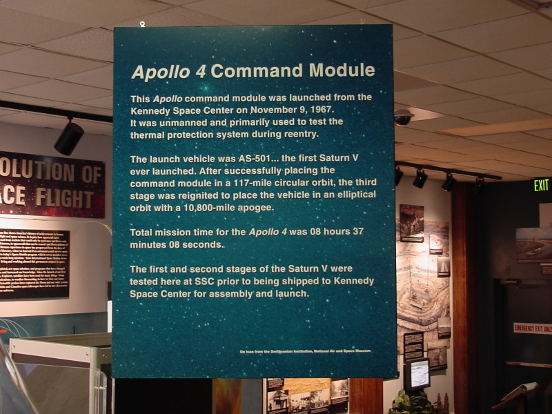 Sign by Apollo 4 at Stennis Space Center
