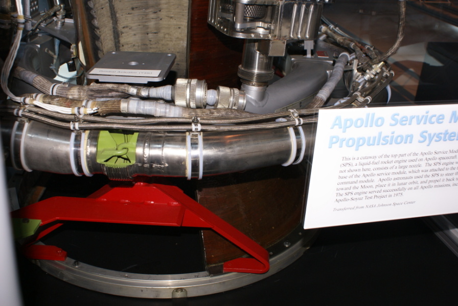 Service Propulsion System (SPS) Engine cutaway oxidizer line at Udvar-Hazy Center