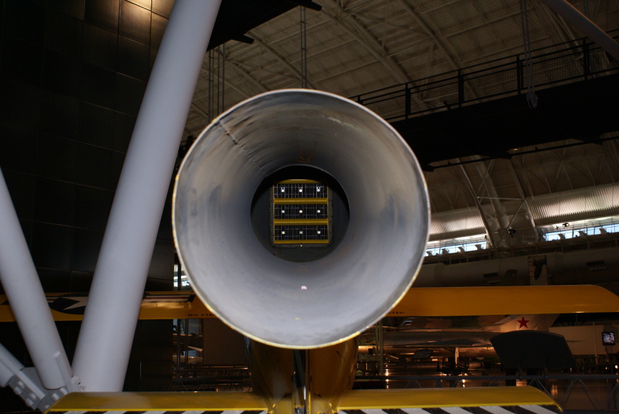 Shutters on JB-2 Loon/V-1 pulse jet engine at Udvar-Hazy Center
