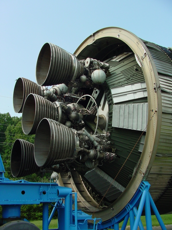 J-2 engines on Saturn V S-II (Second) Stage at U.S. Space and Rocket Center