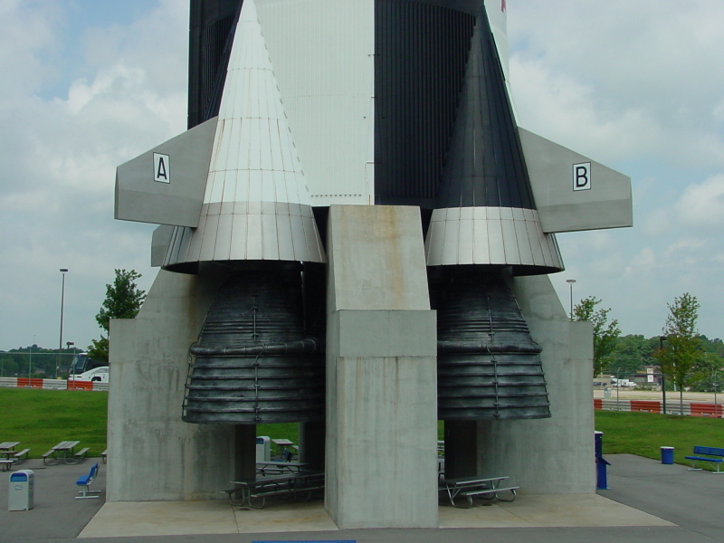 Saturn V Replica thrust structure and engines at U.S. Space and Rocket Center