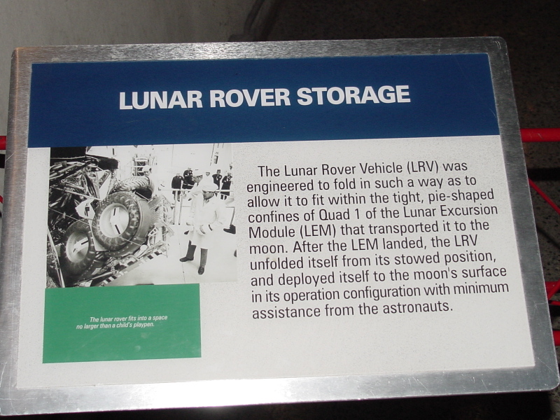 Sign accompanying Lunar Module (Space Hall) at U.S. Space & Rocket Center
