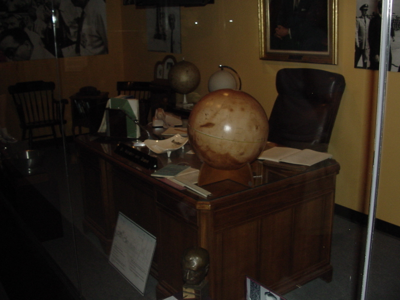 von Braun's desk with Mars globe in von Braun's ABMA Office (Rocket City Legacy) at U.S. Space and Rocket Center