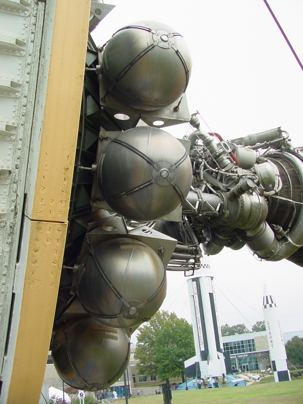 Ambient helium spheres on Saturn V S-IVB (Third) Stage at U.S. Space and Rocket Center