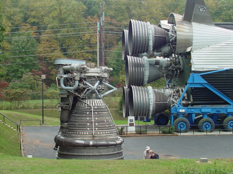 F-1 rocket engines on Saturn V S-IC (First) Stage at U.S. Space and Rocket Center
