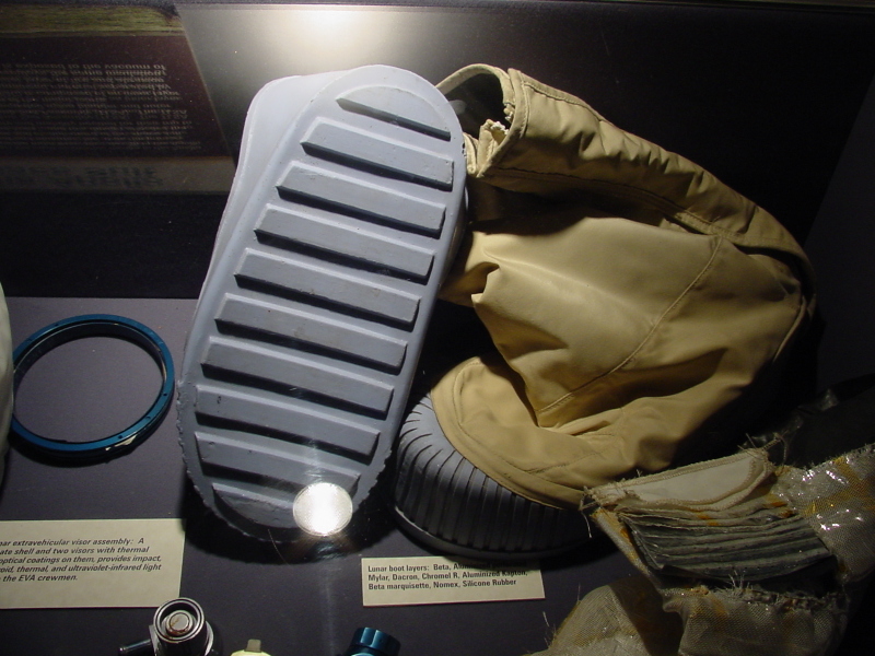 Tall Apollo A6L Lunar Overboot and boot tread at U.S. Space and Rocket Center
