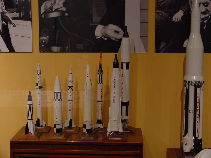 Rocket models in von Braun's ABMA Office (Rocket City Legacy) at U.S. Space and Rocket Center