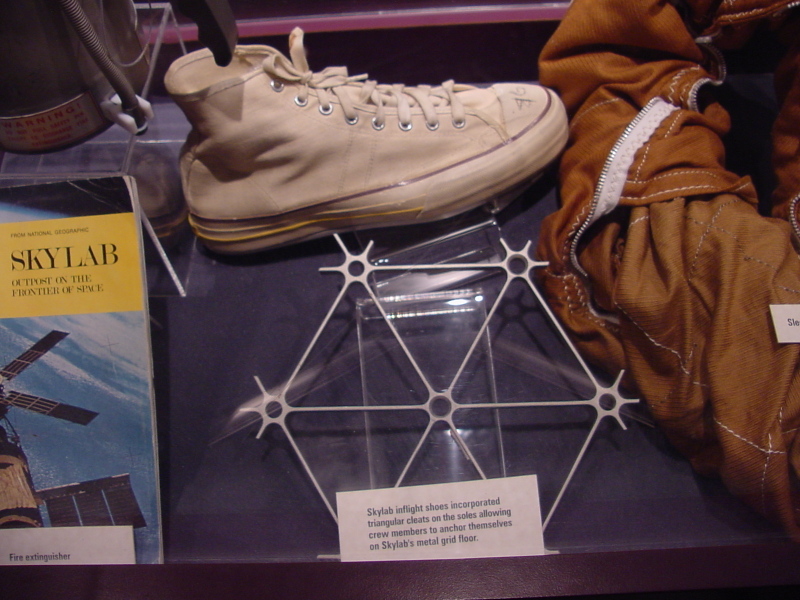 Skylab floor grid and sneaker at U.S. Space and Rocket Center