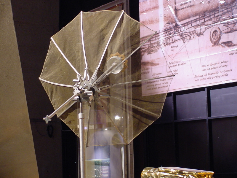 High gain antenna on Lunar Roving Vehicle (Space Hall) at U.S. Space & Rocket Center