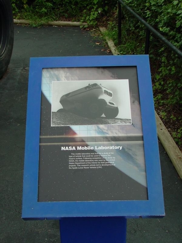 Sign accompanying Mobile Lunar Laboratory (MOLAB) at U.S. Space and Rocket Center