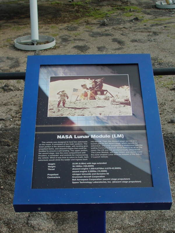 Sign accompanying LM Mockup at U.S. Space and Rocket Center