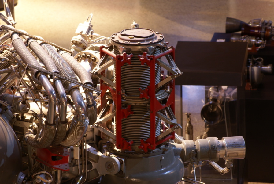 J-2 Engine (Indoors) liquid hydrogen LH2 inlet at U.S. Space and Rocket Center