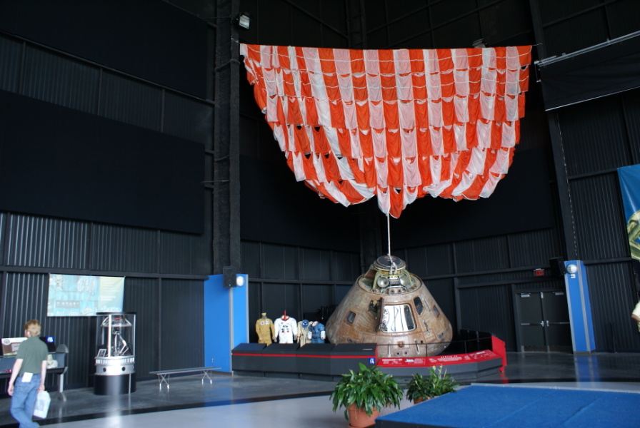 Apollo 16 (Davidson Center) with parachute at U.S. Space and Rocket Center