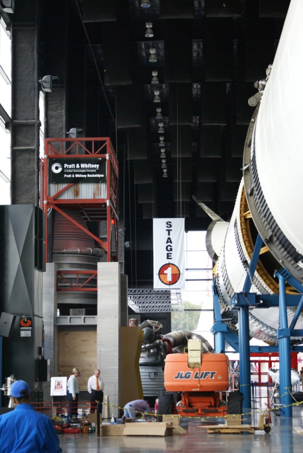 Overall view of The Force during construction at U.S. Space and Rocket Center