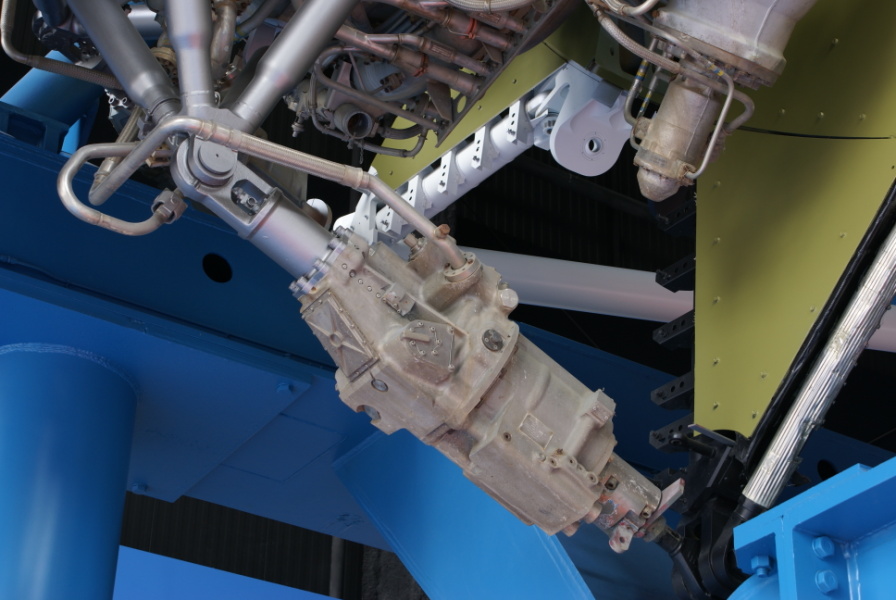 F-1 rocket engine gimbal actuator on Saturn V S-IC (First) Stage at U.S. Space & Rocket Center