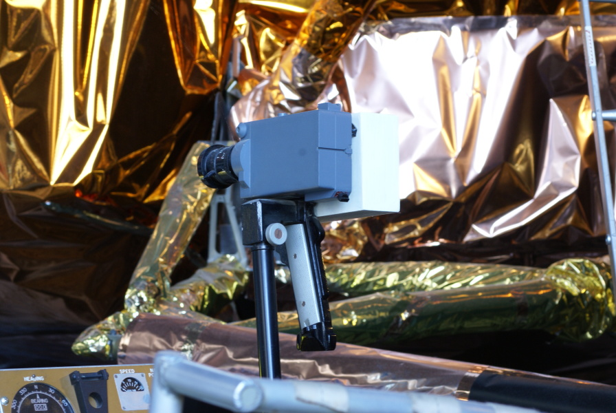 16 mm data acquisition camera movie camera on Lunar Roving Vehicle (Davidson Center) at U.S. Space & Rocket Center