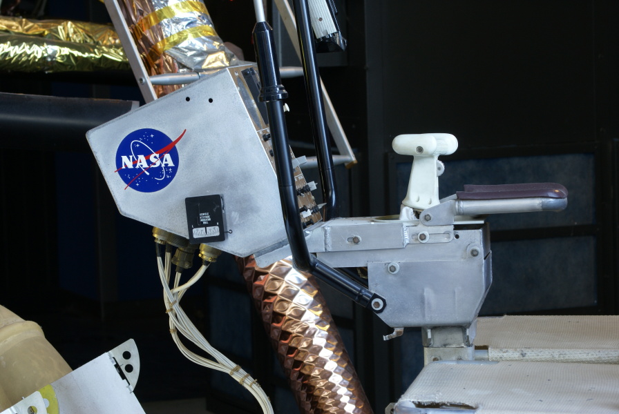 Control and display console and hand controller on Lunar Roving Vehicle (Davidson Center) at U.S. Space and Rocket Center