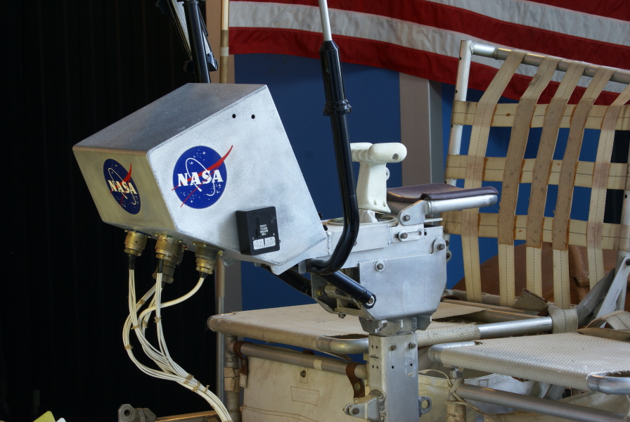 Control and display console and hand controller on Lunar Roving Vehicle (Davidson Center) at U.S. Space and Rocket Center