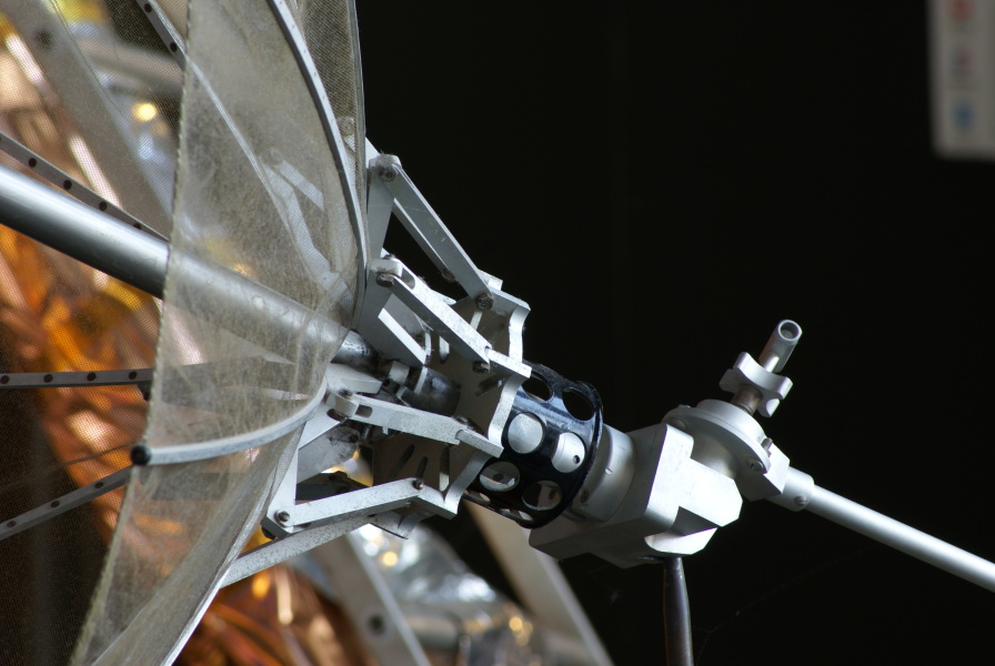 High gain antenna folding mechanism on Lunar Roving Vehicle (Davidson Center) at U.S. Space & Rocket Center