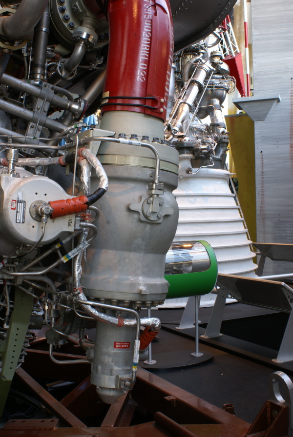 Main oxidizer LOX valve on F-1 Engine (Davidson Center) at U.S. Space and Rocket Center