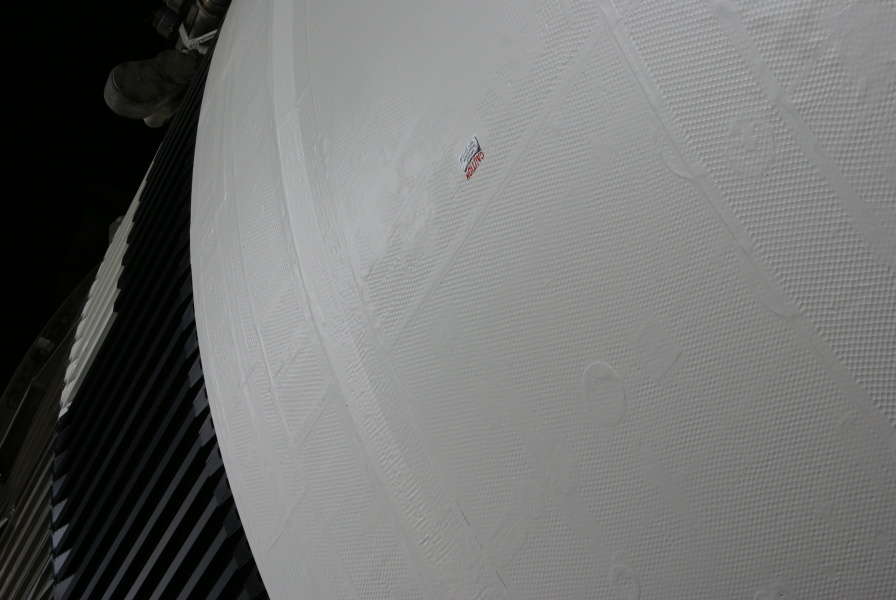 Saturn V S-II (Second) Stage (Davidson Center) liquid hydrogen LH2 tank sidewall honeycomb insulation at U.S. Space and Rocket Center