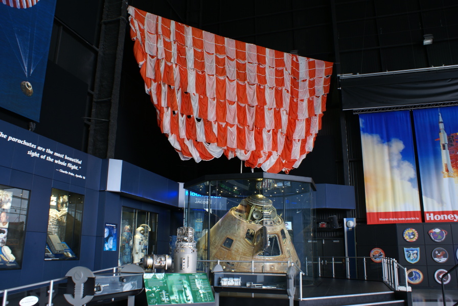 Apollo 16 (Davidson Center) with parachute at U.S. Space and Rocket Center