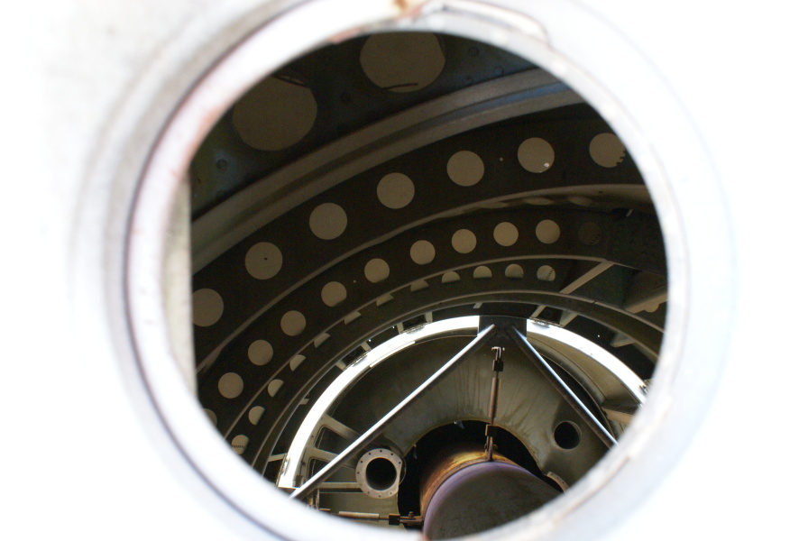 Former rings in Mercury Redstone Tail Unit Interior at U.S. Space and Rocket Center