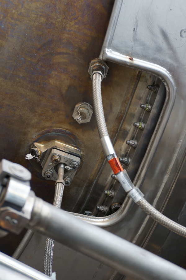 Electrical connector on heat exchanger on F-1 Engine F-6045 at U.S. Space & Rocket Center
