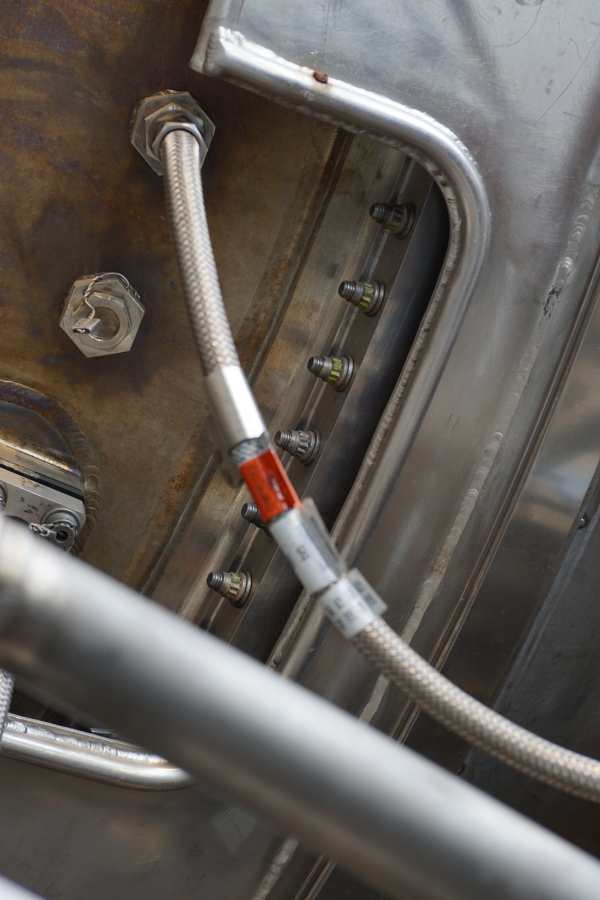 Electrical connector on heat exchanger on F-1 Engine F-6045 at U.S. Space & Rocket Center
