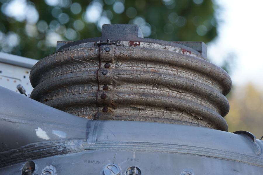 Gimbal bearing boot on F-1 Engine F-4028 (Outdoors) at U.S. Space & Rocket Center