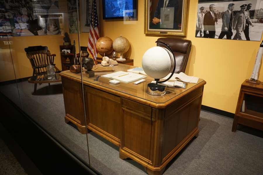 Desk and chair from von Braun's ABMA office in von Braun's ABMA Office (Rocket City Legacy) display at U.S. Space and Rocket Center