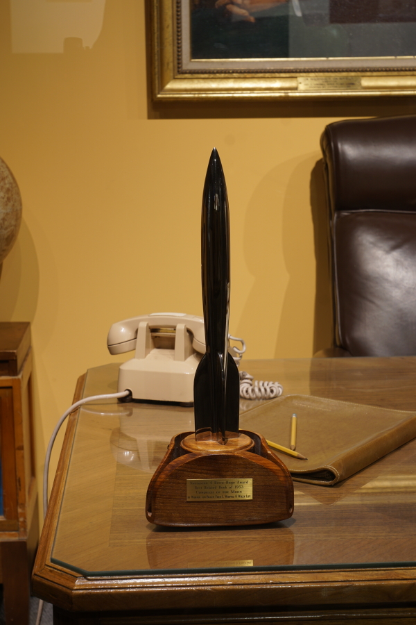 1954 Retro-Hugo Award for Conquest of the Moon in von Braun's ABMA Office (Rocket City Legacy) at U.S. Space and Rocket Center