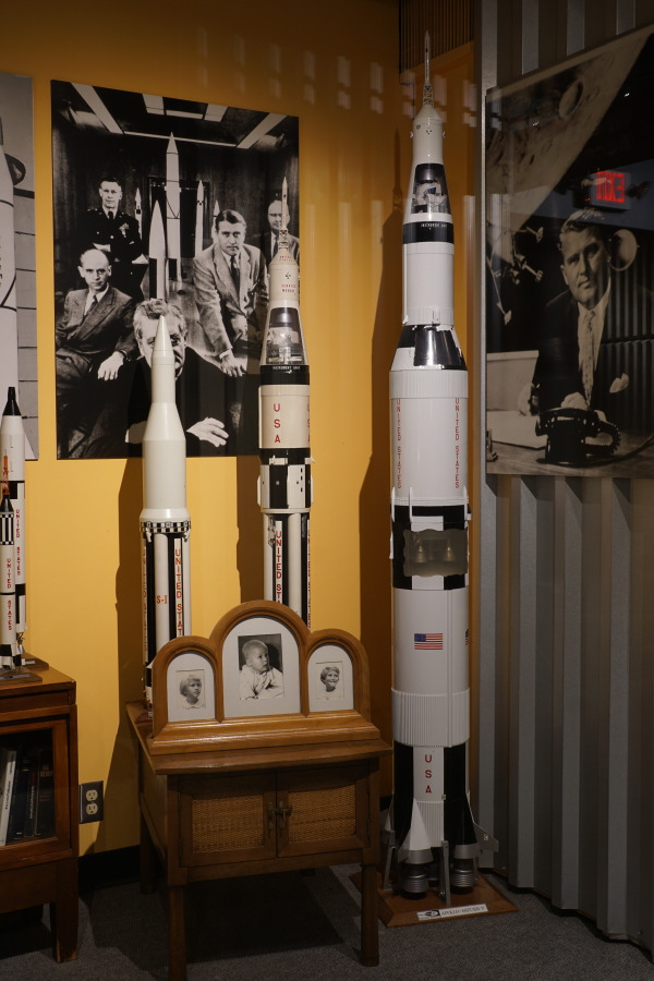 Saturn rocket models in von Braun's ABMA Office (Rocket City Legacy) at U.S. Space and Rocket Center