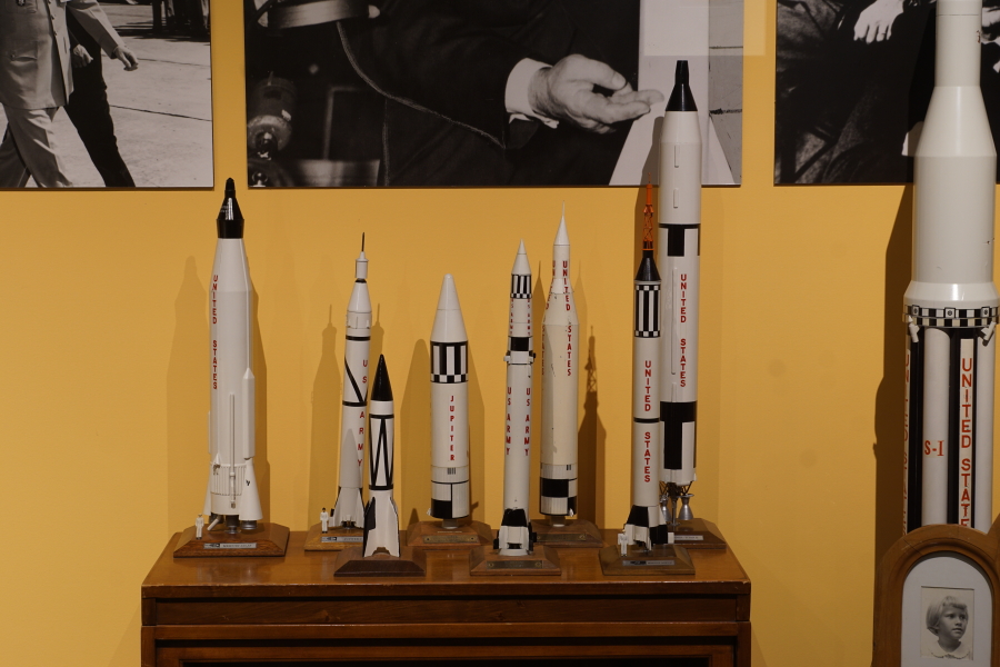 Rocket models in von Braun's ABMA Office (Rocket City Legacy) at U.S. Space and Rocket Center
