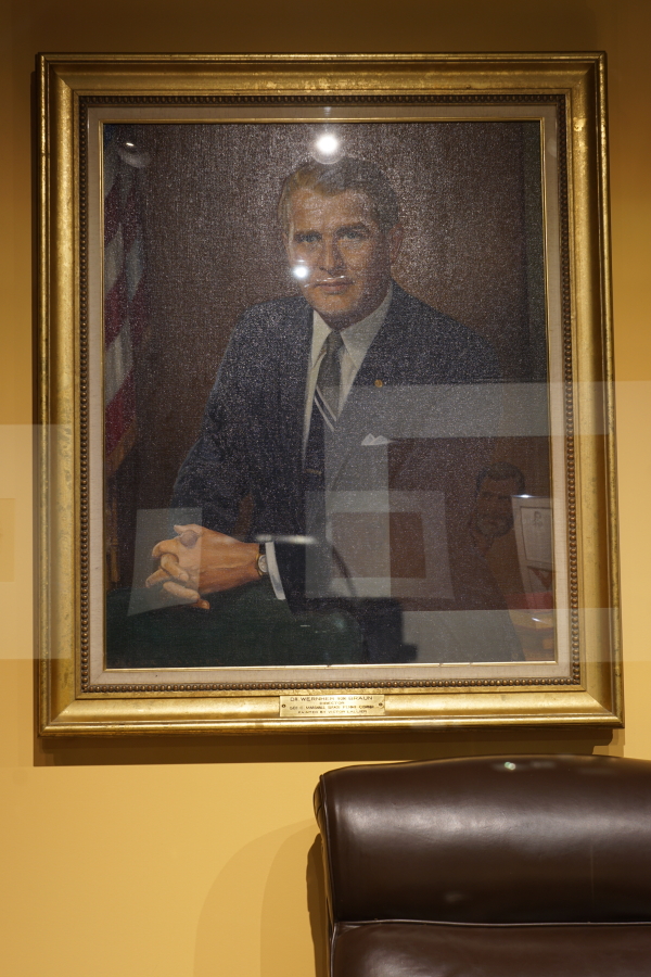 Portrait of von Braun by Victor Lallier in von Braun's ABMA Office (Rocket City Legacy) at U.S. Space and Rocket Center