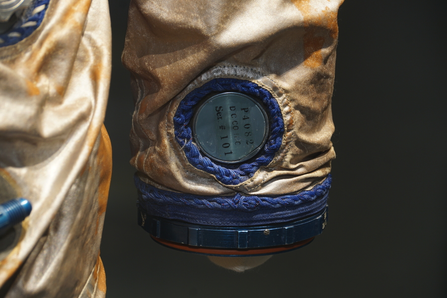 Pressure gauge on the arm of Gemini G2C Suit (Charles Laine) at U.S. Space & Rocket Center