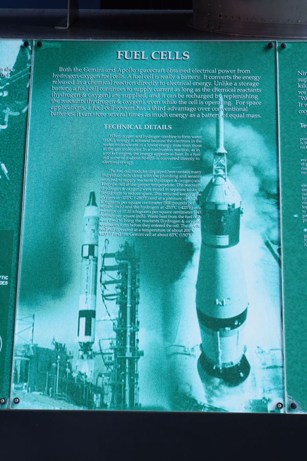 Sign accompanying Apollo Fuel Cell at U.S. Space & Rocket Center