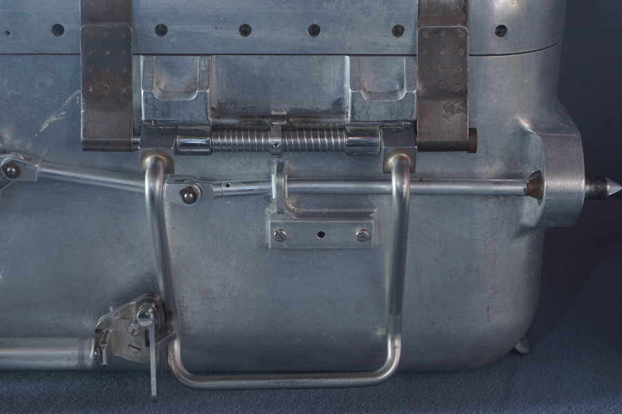 Latching mechanism Apollo Lunar Sample Return Container ALSRC rocks box at U.S. Space & Rocket Center