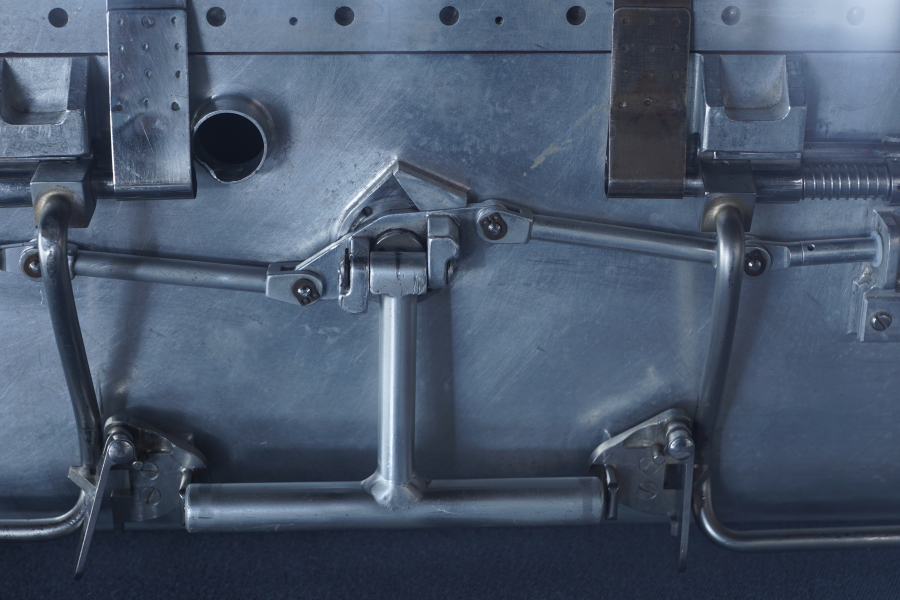 Latching mechanism Apollo Lunar Sample Return Container ALSRC rocks box at U.S. Space & Rocket Center